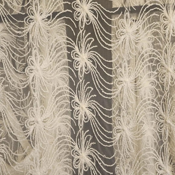 Kimono Duster Cardigan Med Lace Sheer Long Off White Gypsy Boho Western Peasant - Picture 10 of 12